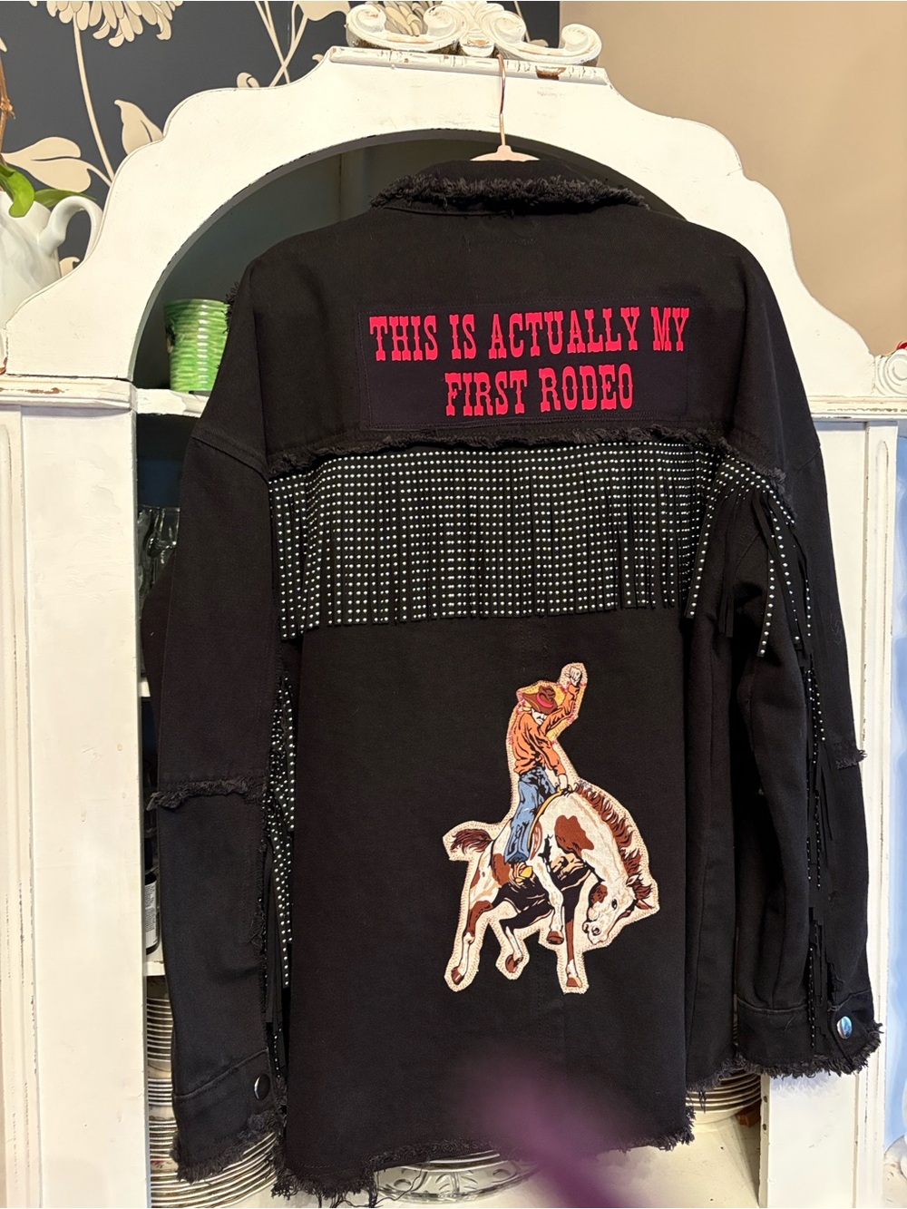 Dropping June 1 Handcrafted up cycled rodeo jacket